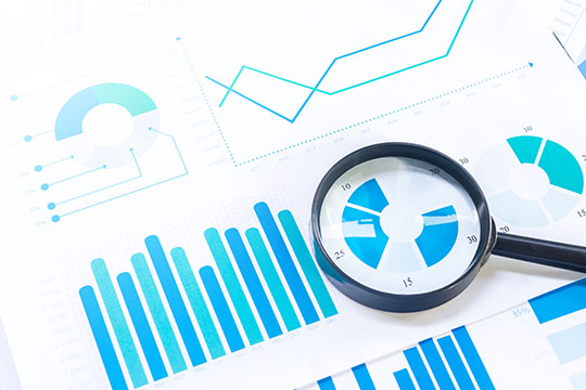 Magnet - Statistiken in Blautönen